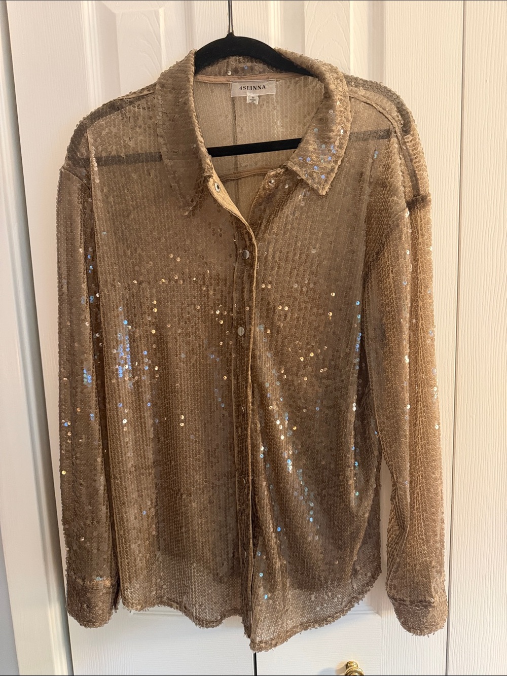 4SI3ENNA Sequin Button Down (M)